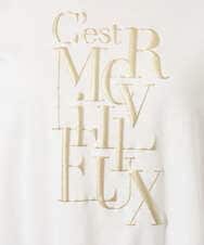 PZKGD16180 GEORGES RECH(ジョルジュ・レッシュ) メタリックロゴプリント5分袖カットソー ネイビー