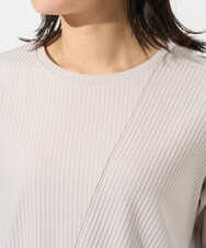 PZKGD17150 GEORGES RECH(ジョルジュ・レッシュ)  [日本製]バイヤスストレッチリブ5分袖カットソー ライトグレー