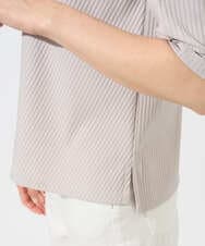 PZKGD17150 GEORGES RECH(ジョルジュ・レッシュ)  [日本製]バイヤスストレッチリブ5分袖カットソー ライトグレー