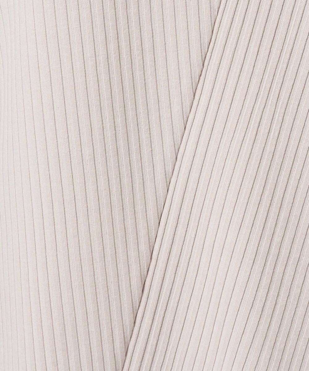 PZKGD17150 GEORGES RECH(ジョルジュ・レッシュ)  [日本製]バイヤスストレッチリブ5分袖カットソー ライトグレー