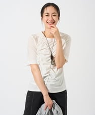 PZKGD18190 GEORGES RECH(ジョルジュ・レッシュ) シャーリングカットソー ホワイト