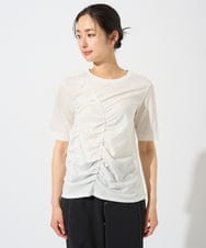 PZKGD18190 GEORGES RECH(ジョルジュ・レッシュ) シャーリングカットソー ホワイト