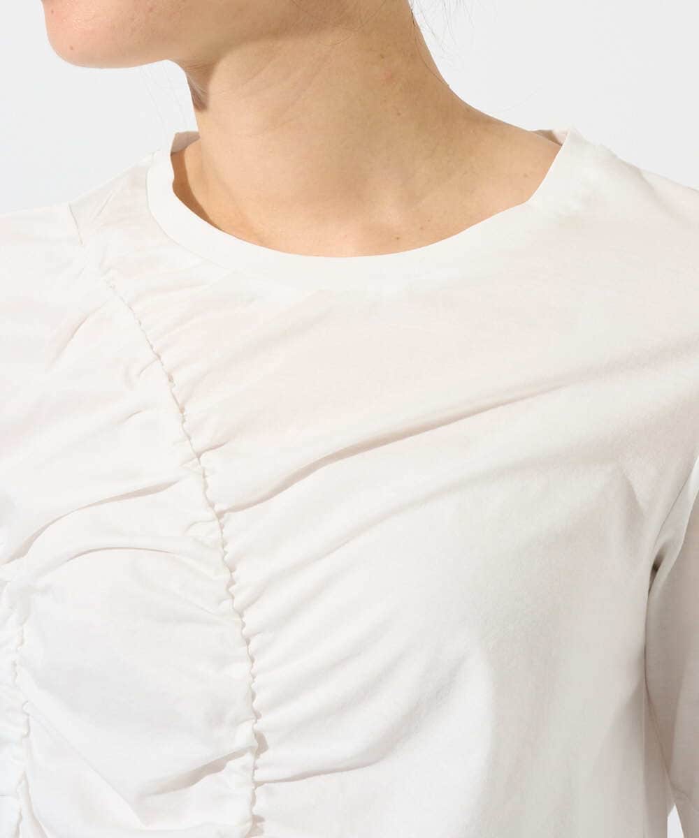 PZKGD18190 GEORGES RECH(ジョルジュ・レッシュ) シャーリングカットソー ホワイト