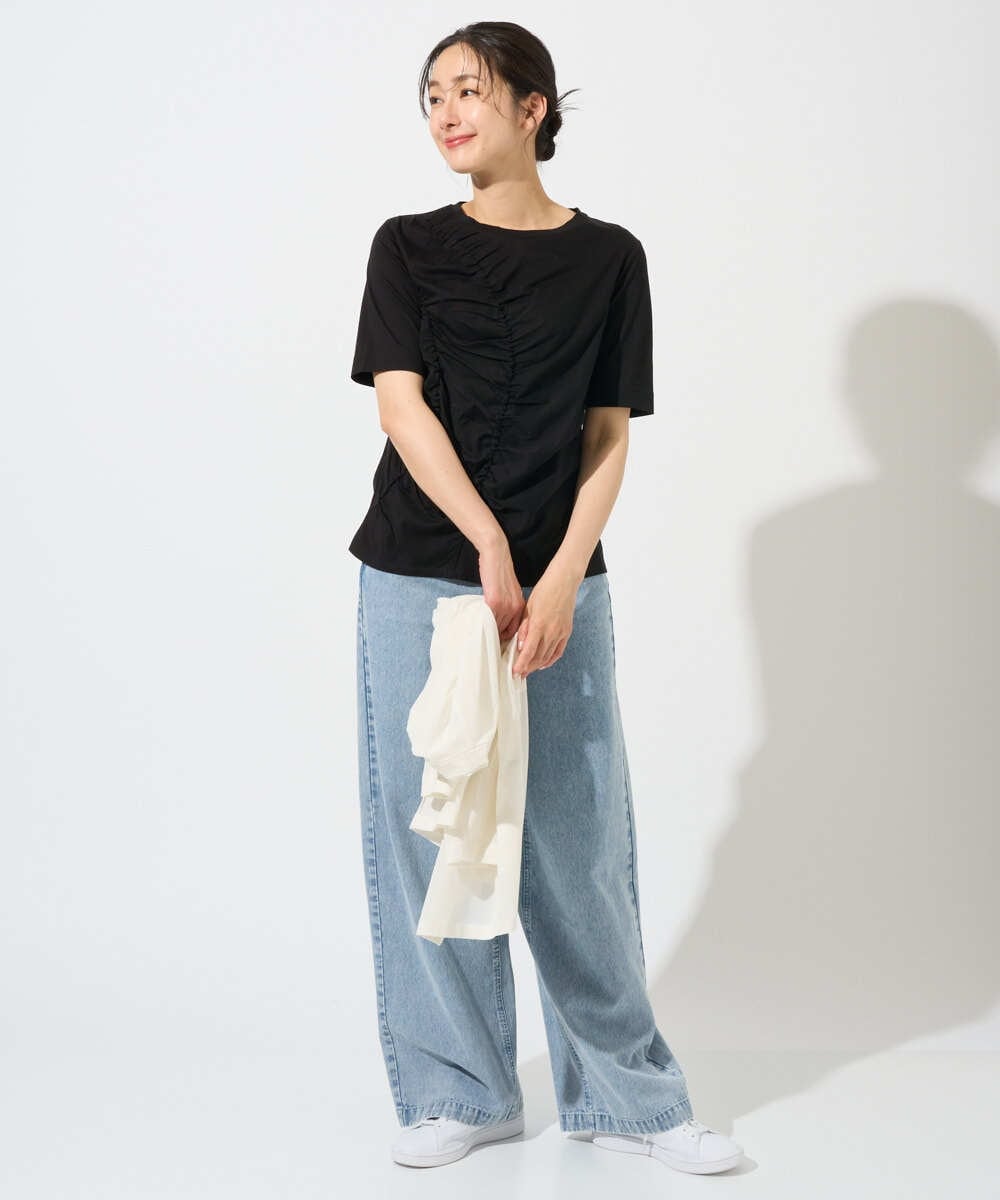 PZKGD18190 GEORGES RECH(ジョルジュ・レッシュ) シャーリングカットソー ホワイト