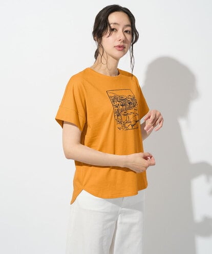 PZKGD24150 GEORGES RECH [接触冷感]ドライコットン刺繍カットソー