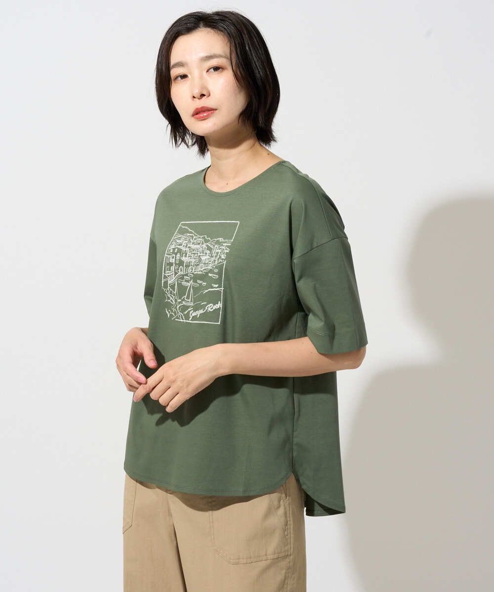 PZKGD24150 GEORGES RECH [接触冷感]ドライコットン刺繍カットソー