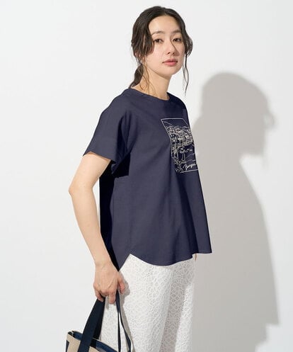 PZKGD24150 GEORGES RECH [接触冷感]ドライコットン刺繍カットソー