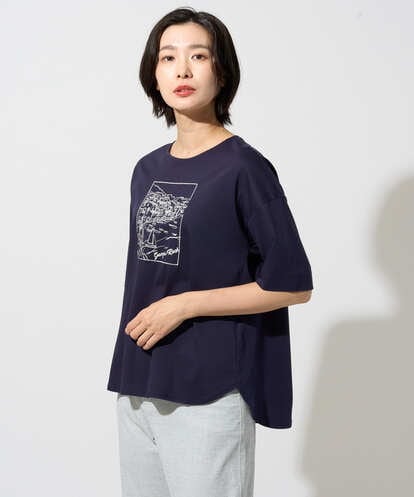 PZKGD24150 GEORGES RECH [接触冷感]ドライコットン刺繍カットソー