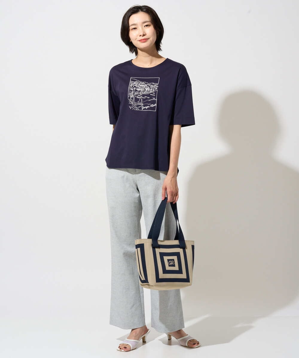 PZKGD24150 GEORGES RECH(ジョルジュ・レッシュ) [接触冷感]ドライコットン刺繍カットソー ホワイト