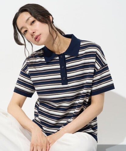 PZKGD25230  マルチボーダーポロシャツ