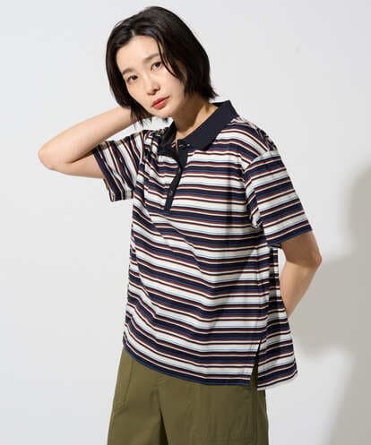 PZKGD25230 GEORGES RECH マルチボーダーポロシャツ