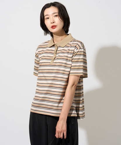 PZKGD25230 GEORGES RECH マルチボーダーポロシャツ