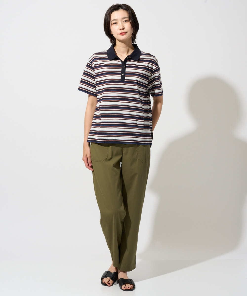 PZKGD25230 GEORGES RECH(ジョルジュ・レッシュ) マルチボーダーポロシャツ ベージュ