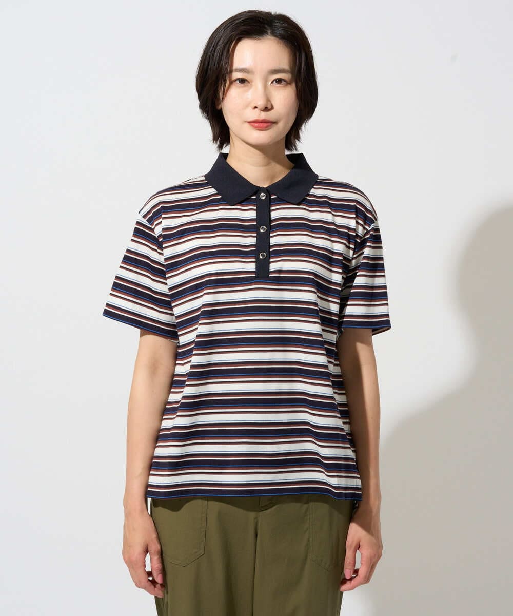 PZKGD25230 GEORGES RECH(ジョルジュ・レッシュ) マルチボーダーポロシャツ ベージュ