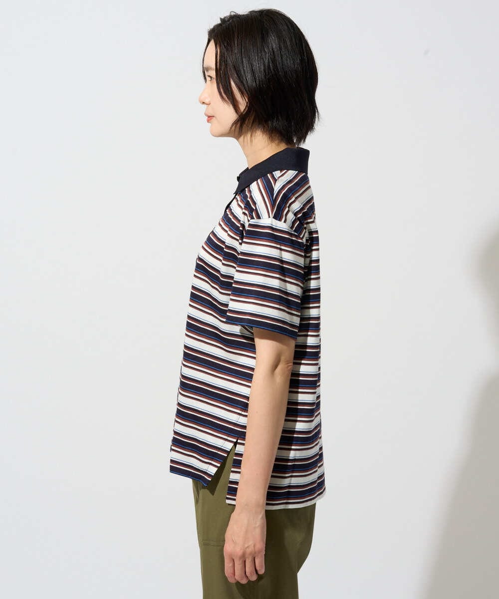 PZKGD25230 GEORGES RECH(ジョルジュ・レッシュ) マルチボーダーポロシャツ ベージュ