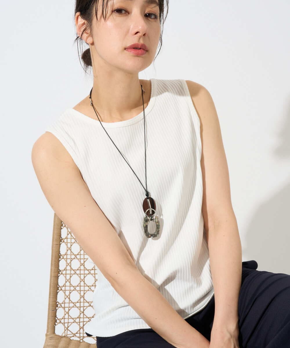 PZKGD27130 GEORGES RECH(ジョルジュ・レッシュ)  [日本製]2WAYリブタンクトップ ホワイト