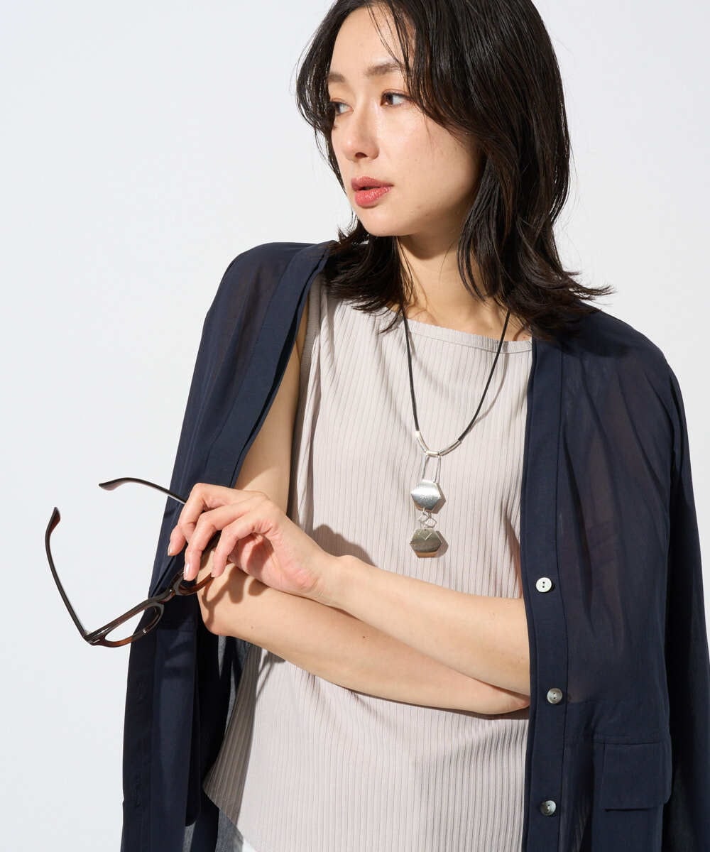 PZKGD27130 GEORGES RECH(ジョルジュ・レッシュ)  [日本製]2WAYリブタンクトップ ライトグレー