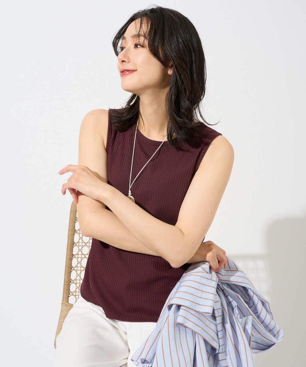 PZKGD27130 GEORGES RECH(ジョルジュ・レッシュ)  [日本製]2WAYリブタンクトップ ライトグレー