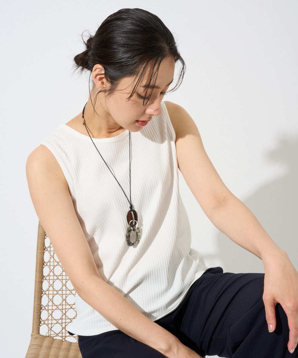 PZKGD27130 GEORGES RECH(ジョルジュ・レッシュ)  [日本製]2WAYリブタンクトップ ライトグレー