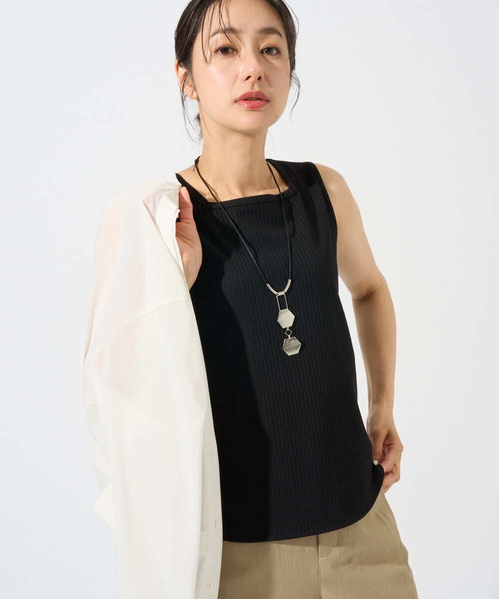 PZKGD27130 GEORGES RECH(ジョルジュ・レッシュ)  [日本製]2WAYリブタンクトップ ライトグレー