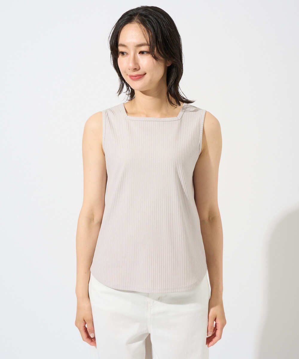 PZKGD27130 GEORGES RECH(ジョルジュ・レッシュ)  [日本製]2WAYリブタンクトップ ライトグレー