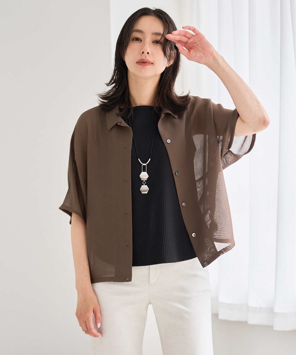 PZKGD27130 GEORGES RECH(ジョルジュ・レッシュ)  [日本製]2WAYリブタンクトップ ライトグレー