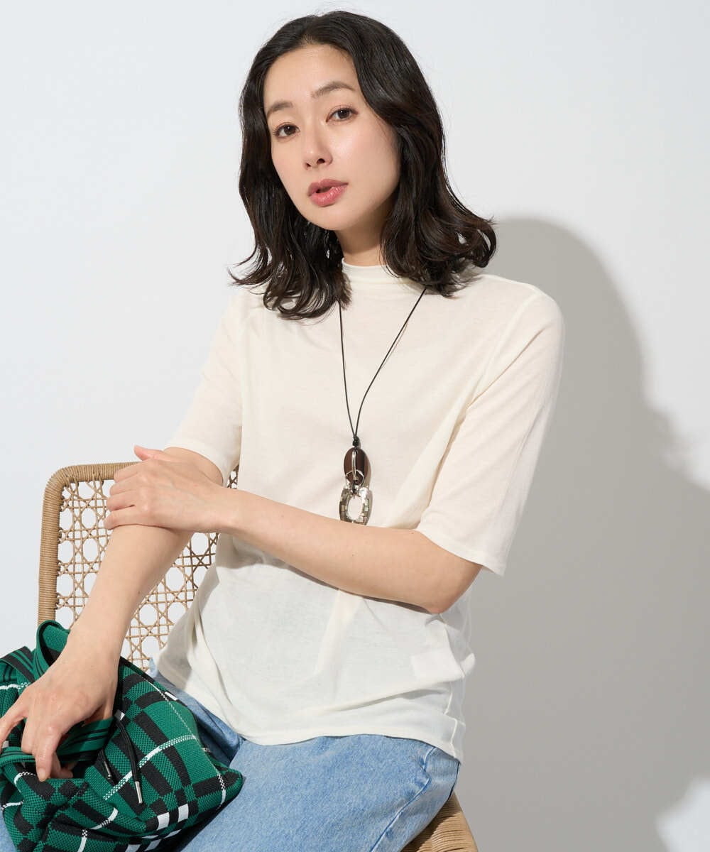 PZKGD49130 GEORGES RECH  [日本製]ボトルネックセミシアーカットソー