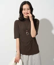 PZKGD49130 GEORGES RECH(ジョルジュ・レッシュ)  [日本製]ボトルネックセミシアーカットソー ブラウン