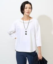 PZKGE41230 GEORGES RECH(ジョルジュ・レッシュ)  [セットアップ対応]ドルマンスリーブシアーポンチカットソー ホワイト