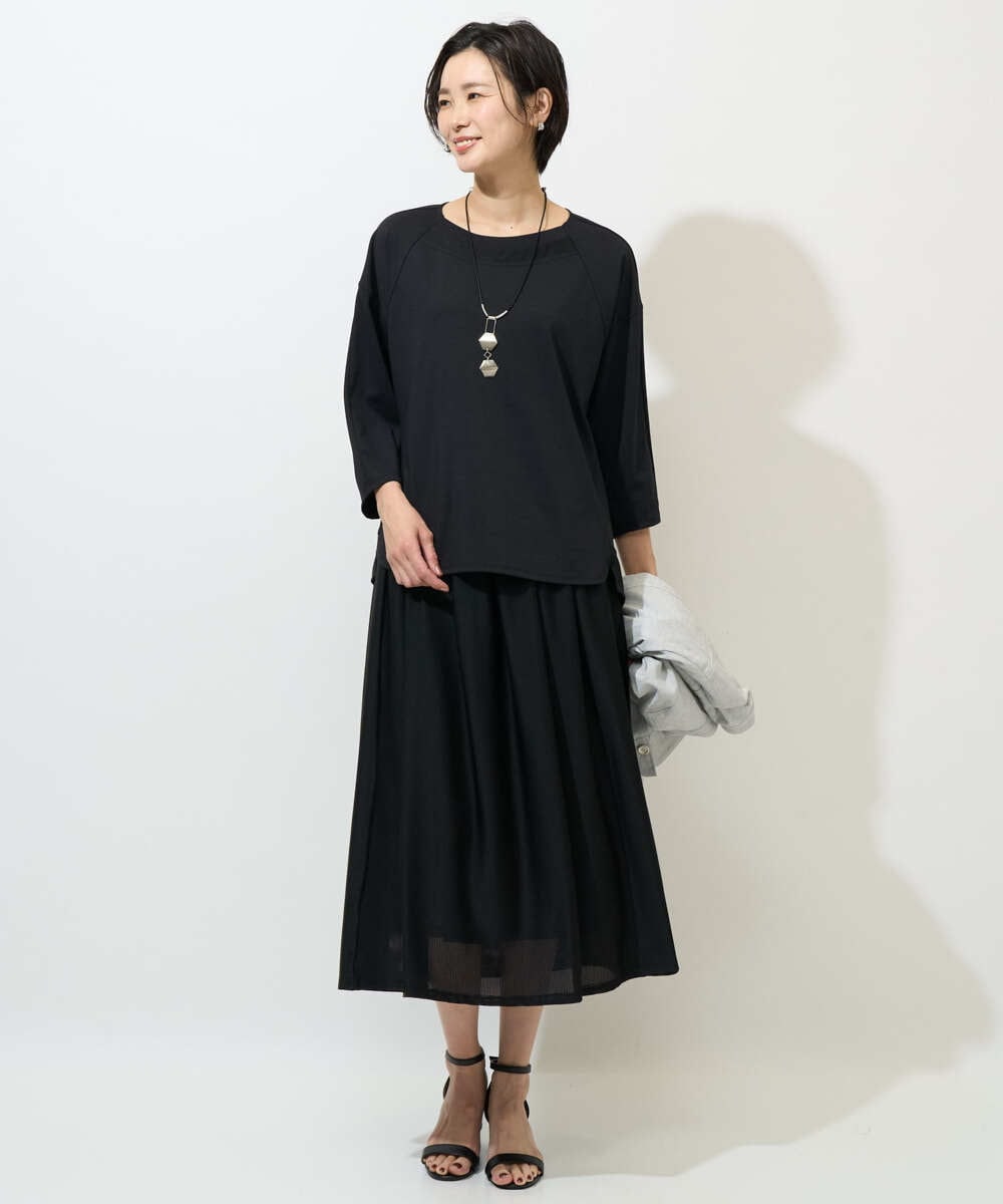 PZKGE41230 GEORGES RECH(ジョルジュ・レッシュ)  [セットアップ対応]ドルマンスリーブシアーポンチカットソー ホワイト