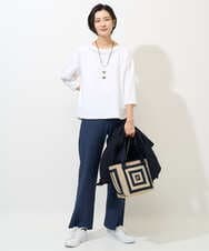 PZKGE41230 GEORGES RECH(ジョルジュ・レッシュ)  [セットアップ対応]ドルマンスリーブシアーポンチカットソー ホワイト