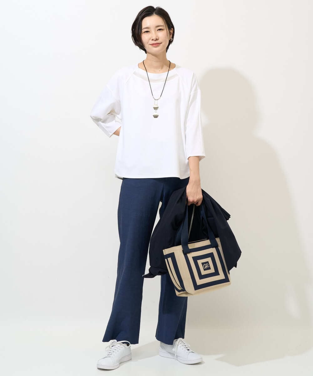 PZKGE41230 GEORGES RECH(ジョルジュ・レッシュ)  [セットアップ対応]ドルマンスリーブシアーポンチカットソー ホワイト