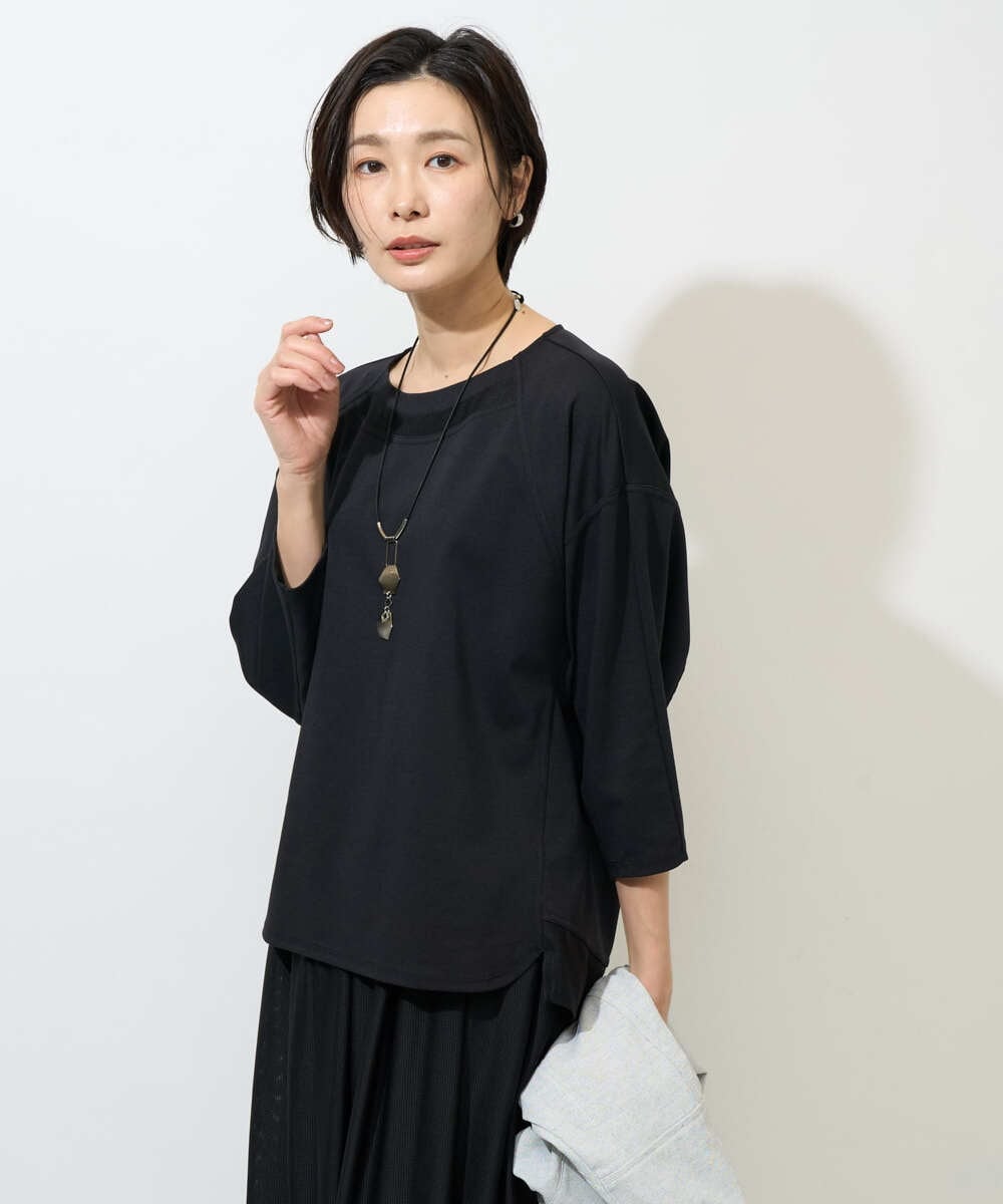 PZKGE41230 GEORGES RECH(ジョルジュ・レッシュ)  [セットアップ対応]ドルマンスリーブシアーポンチカットソー ホワイト