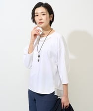 PZKGE41230 GEORGES RECH(ジョルジュ・レッシュ)  [セットアップ対応]ドルマンスリーブシアーポンチカットソー ホワイト