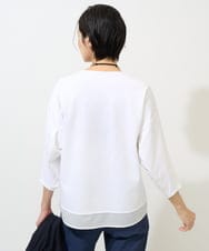 PZKGE41230 GEORGES RECH(ジョルジュ・レッシュ)  [セットアップ対応]ドルマンスリーブシアーポンチカットソー ホワイト