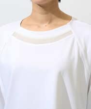 PZKGE41230 GEORGES RECH(ジョルジュ・レッシュ)  [セットアップ対応]ドルマンスリーブシアーポンチカットソー ホワイト