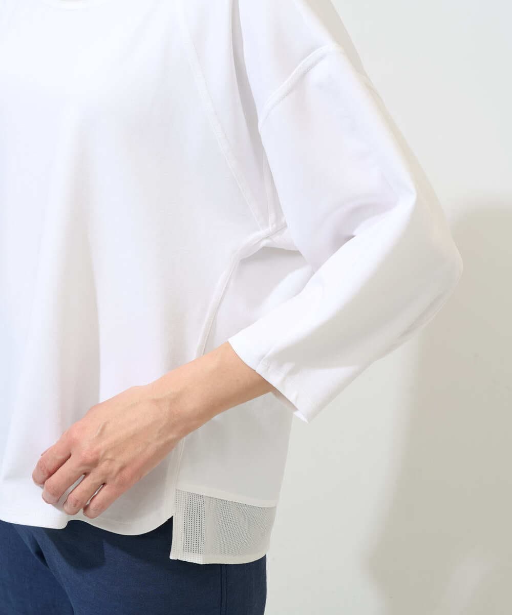 PZKGE41230 GEORGES RECH(ジョルジュ・レッシュ)  [セットアップ対応]ドルマンスリーブシアーポンチカットソー ホワイト