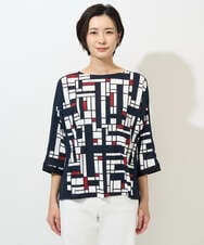 PZKGE42360 GEORGES RECH(ジョルジュ・レッシュ) トリコロールドルマンスリーブカットソー レッド系