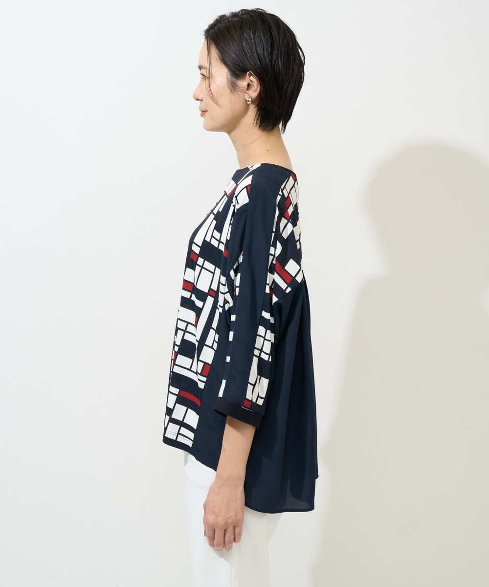 PZKGE42360 GEORGES RECH(ジョルジュ・レッシュ) トリコロールドルマンスリーブカットソー レッド系