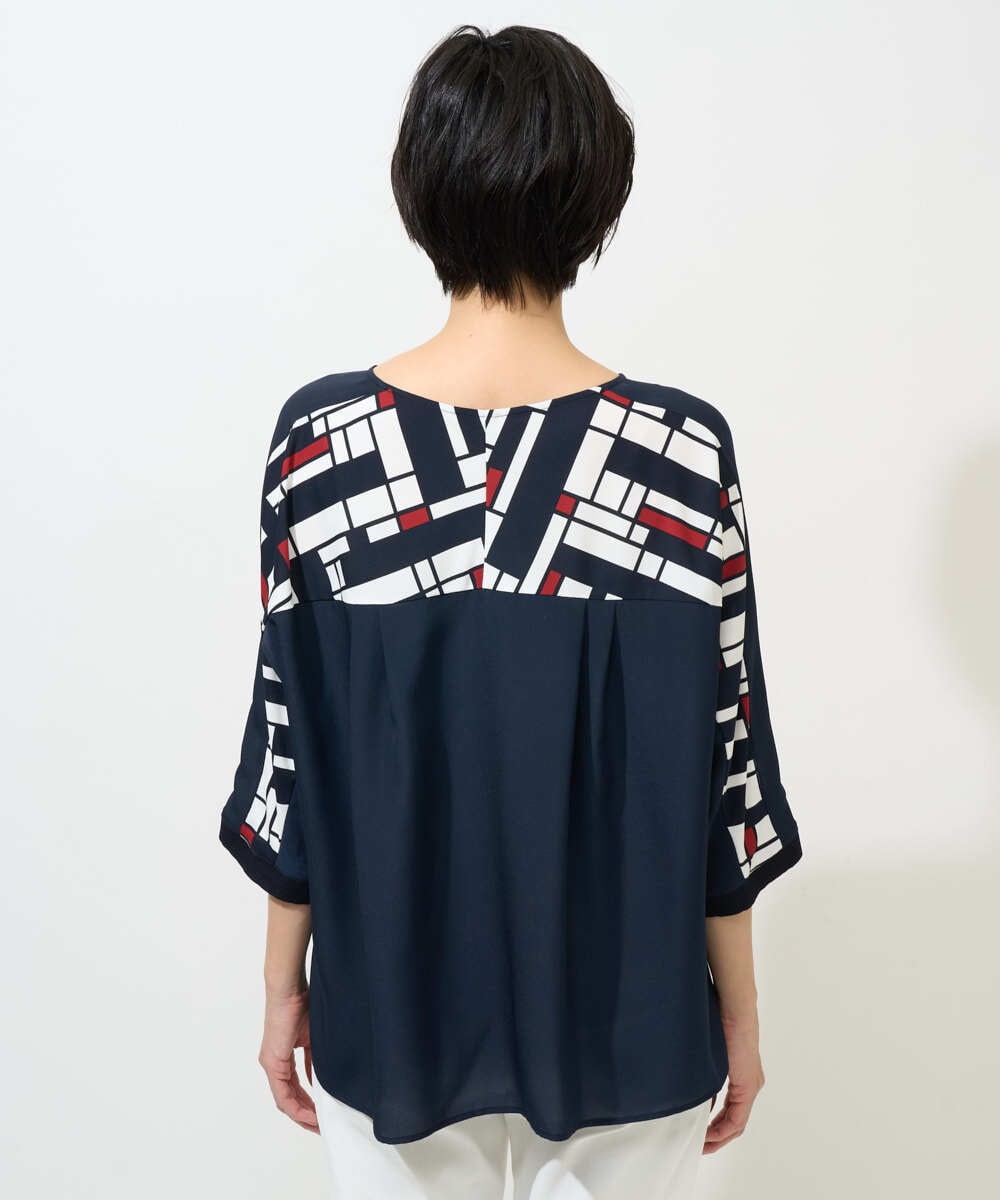 PZKGE42360 GEORGES RECH(ジョルジュ・レッシュ) トリコロールドルマンスリーブカットソー レッド系