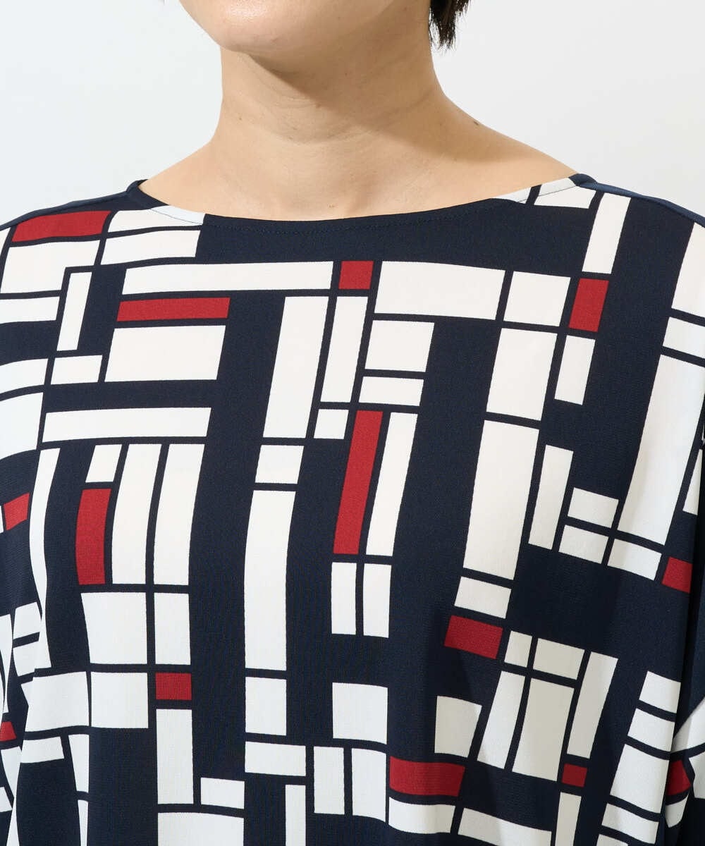 PZKGE42360 GEORGES RECH(ジョルジュ・レッシュ) トリコロールドルマンスリーブカットソー レッド系