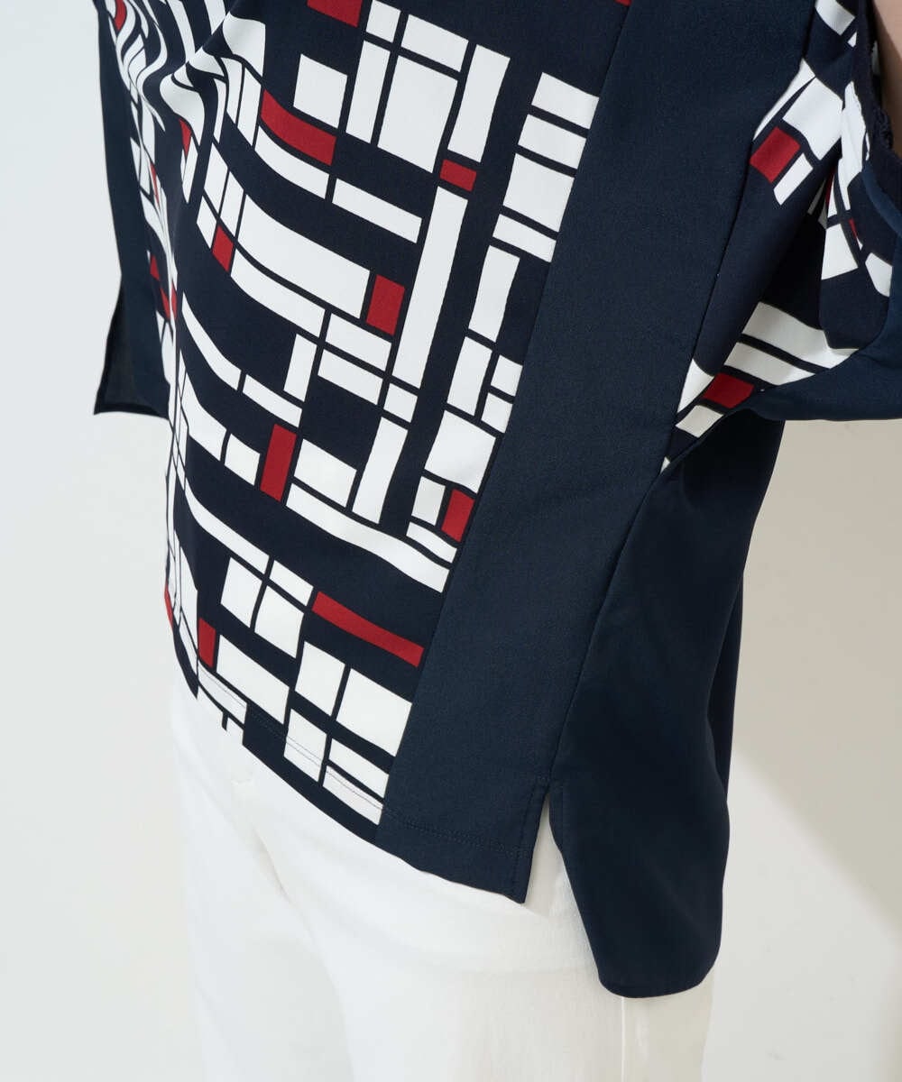 PZKGE42360 GEORGES RECH(ジョルジュ・レッシュ) トリコロールドルマンスリーブカットソー レッド系