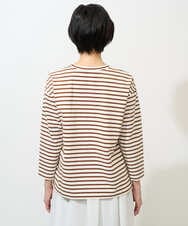 PZKGE44190 GEORGES RECH(ジョルジュ・レッシュ) ドロストアシンメトリーボーダーカットソー ベージュ