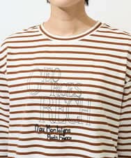 PZKGE44190 GEORGES RECH(ジョルジュ・レッシュ) ドロストアシンメトリーボーダーカットソー ベージュ