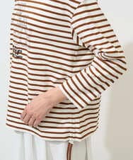 PZKGE44190 GEORGES RECH(ジョルジュ・レッシュ) ドロストアシンメトリーボーダーカットソー ベージュ