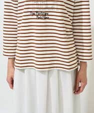 PZKGE44190 GEORGES RECH(ジョルジュ・レッシュ) ドロストアシンメトリーボーダーカットソー ベージュ