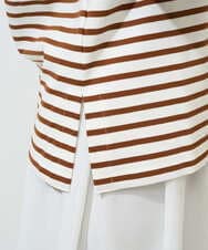 PZKGE44190 GEORGES RECH(ジョルジュ・レッシュ) ドロストアシンメトリーボーダーカットソー ベージュ