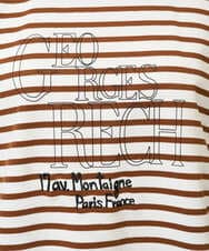 PZKGE44190 GEORGES RECH(ジョルジュ・レッシュ) ドロストアシンメトリーボーダーカットソー ベージュ