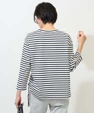 PZKGE44190 GEORGES RECH(ジョルジュ・レッシュ) ドロストアシンメトリーボーダーカットソー ベージュ