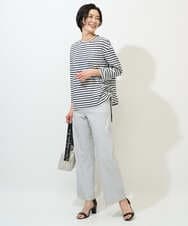 PZKGE44190 GEORGES RECH(ジョルジュ・レッシュ) ドロストアシンメトリーボーダーカットソー ベージュ